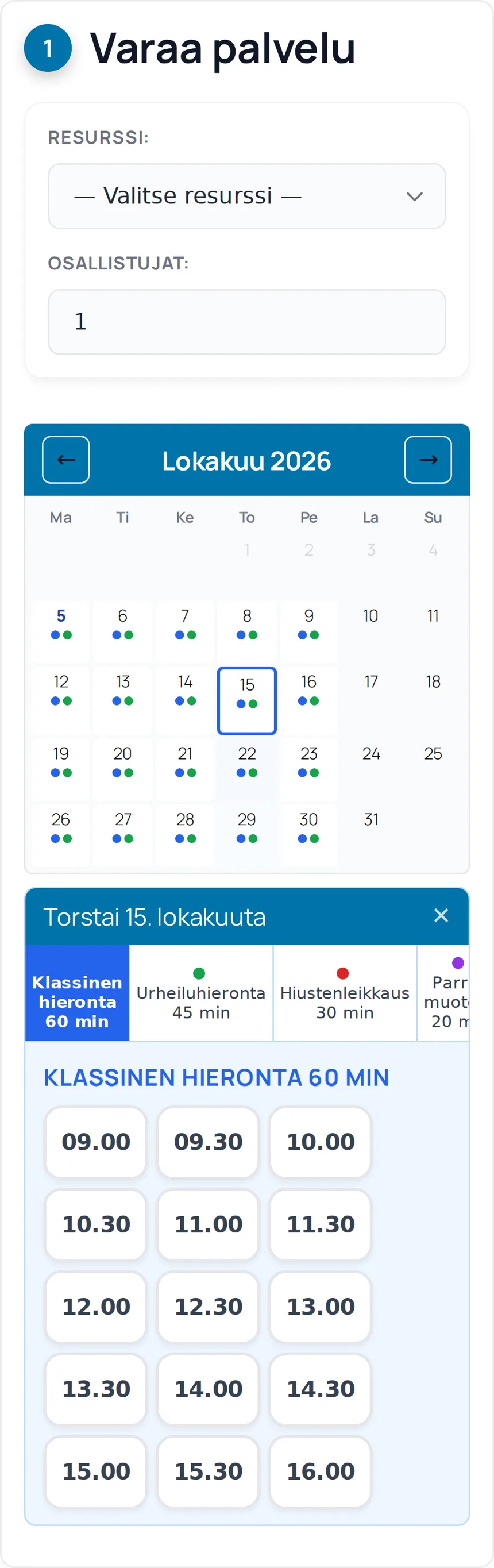Ajanvaraus puhelimella